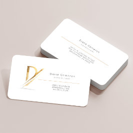 Letter D Kalligrafie Gold/Schwarz-Farbmonogramm Visitenkarte