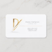 Letter D Kalligrafie Gold/Schwarz-Farbmonogramm Visitenkarte (Vorderseite)