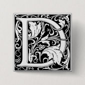 Letter D mittelalterliche Monogram Art Nouveau Button (Vorderseite)