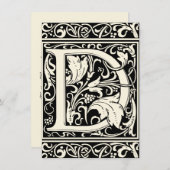 Letter D mittelalterliche Monogram Art Nouveau Einladung (Vorne/Hinten)