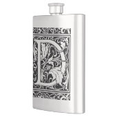 Letter D mittelalterliche Monogram Art Nouveau Flachmann (Links)