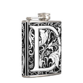 Letter D mittelalterliche Monogram Art Nouveau Flachmann (Rechts)