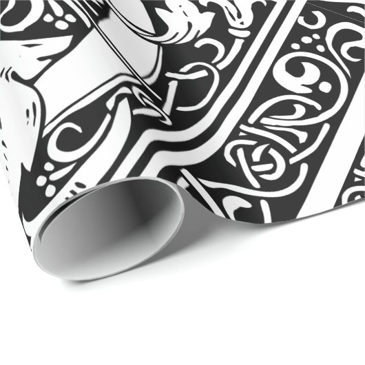 Letter D mittelalterliche Monogram Art Nouveau Geschenkpapier (Rolleneckpunkt)