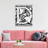 Letter D mittelalterliche Monogram Art Nouveau Leinwanddruck (Insitu (Wohnzimmer))
