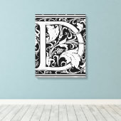Letter D mittelalterliche Monogram Art Nouveau Leinwanddruck (Insitu (Holzboden))