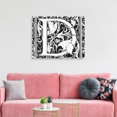 Letter D mittelalterliche Monogram Art Nouveau Leinwanddruck (Insitu (Wohnzimmer))