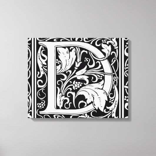 Letter D mittelalterliche Monogram Art Nouveau Leinwanddruck (Vorderseite)