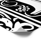 Letter D mittelalterliche Monogram Art Nouveau Poster (Ecke)