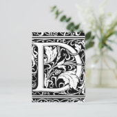 Letter D mittelalterliche Monogram Art Nouveau Postkarte (Stehend Vorderseite)