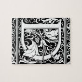 Letter D mittelalterliche Monogram Art Nouveau Puzzle (Horizontal)