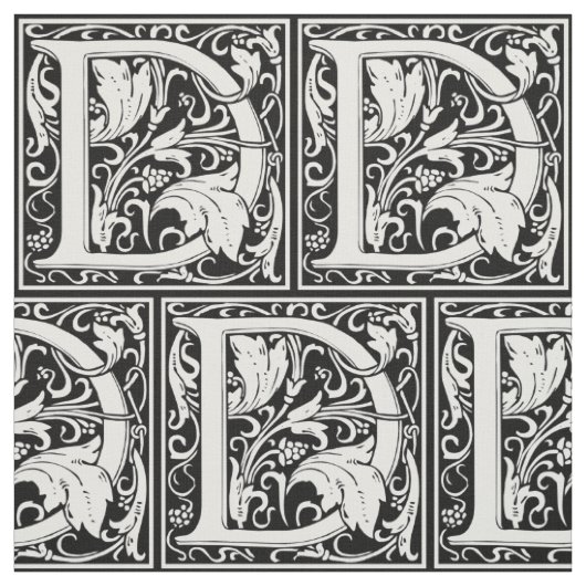 Letter D mittelalterliche Monogram Art Nouveau Stoff (Muster)