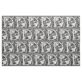 Letter D mittelalterliche Monogram Art Nouveau Stoff (Fat Quarter (45,7 x 55,9 cm))