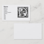 Letter D mittelalterliche Monogram Art Nouveau Visitenkarte (Vorne/Hinten)