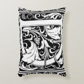 Letter D mittelalterliche Monogram Art Nouveau Zierkissen (Vorderseite(Vertikal))