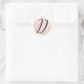 Letter D Monogram Blush Pink Aquarell Gold Chic Runder Aufkleber (Tasche)