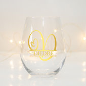 Letter D Monogram Bridesmaid Geschenk, Modernes El Weinglas Ohne Stiel