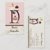 Letter D Monogram Desserery Business Cards Visitenkarte (Vorne/Hinten)