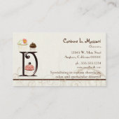 Letter D Monogram Desserery Business Cards Visitenkarte (Rückseite)
