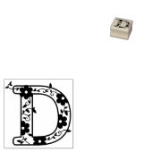 Letter D Monogram Floral Gummistempel (Stempel)