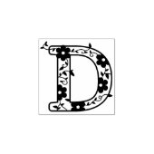Letter D Monogram Floral Gummistempel (Prägung)