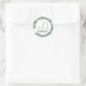 Letter D Monogram Individuelle Name Minimalistisch Runder Aufkleber (Tasche)
