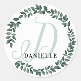 Letter D Monogram Individuelle Name Minimalistisch Runder Aufkleber