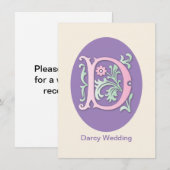 Letter D Monogram-Lilie Einladung (Vorne/Hinten)