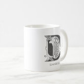 Letter D Monogram - Modern Name Kaffeetasse (VorderseiteRechts)