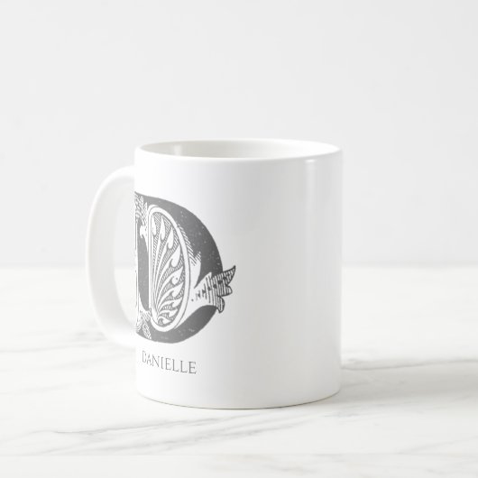 Letter D Monogram - Modern Name Kaffeetasse (Vorderseite Links)