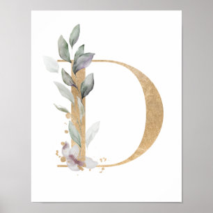 Letter D Monogram Poster