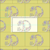 Letter D Monogramm dekorativer Text, kundenspezifi Stoff (Kachel)