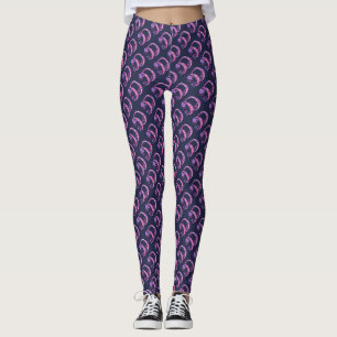 Letter D-Monogramm-Doodle lila gemusterte Leggings