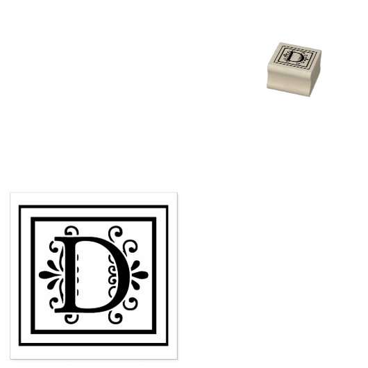 Letter D Monogramm Gummistempel (Stempel)