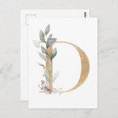 Letter D Monogramm Postkarte (Vorne/Hinten)