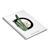 Letter D Monogramm | Tropischer Kaktus Personalisi Notizblock (Rechte Seite)