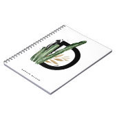 Letter D Monogramm | Tropischer Kaktus Personalisi Notizblock (Linke Seite)