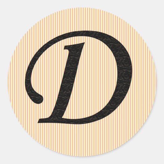Letter D Monogrammierte Stickers (Vorderseite)
