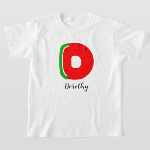 Letter D Name T - Shirt, Alphabet Watermelon T-Shirt