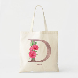 Letter D Personalisierter Name Monogramm Brautpaar Tragetasche