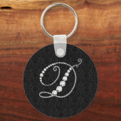 Letter D Sparkling Diamonds Monogram Schlüsselanhänger (Vorderseite)