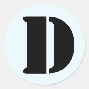 Letter D Stencil Alphabet von Janz Alice Blue Runder Aufkleber