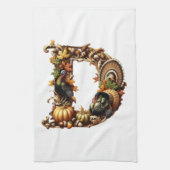 Letter D Thanksgiving style gift  Geschirrtuch (Vertikal)