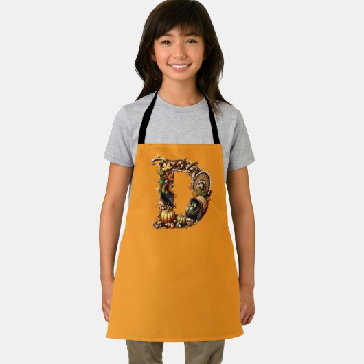 Letter D Thanksgiving style gift Schürze (Insitu)