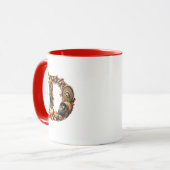 Letter D Thanksgiving style gift Tasse (Vorderseite Links)