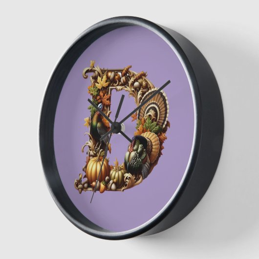 Letter D Thanksgiving style gift  Uhr (Winkel)