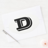 Letter D Vineta Schriftart White Oval Stickers von (Umschlag)