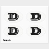 Letter D Vineta Schriftart White Oval Stickers von (Blatt)