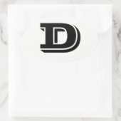 Letter D Vineta Schriftart White Oval Stickers von (Tasche)