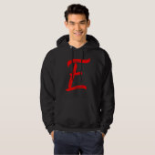 Letter E Alphabet Large Red Graphic Initial Hoodie (Vorne ganz)