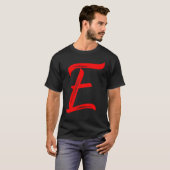 Letter E Alphabet Large Red Graphic Initial T-Shirt (Vorne ganz)